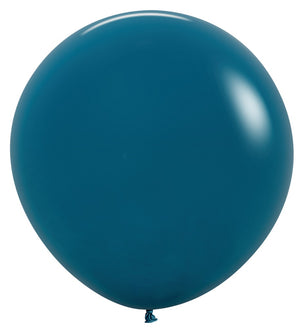 24 inch Sempertex Deep Teal Latex Balloons with Helium Weight