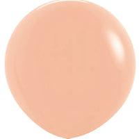 24 inch Sempertex Deluxe Peach Blush Latex Balloons with Helium Weight