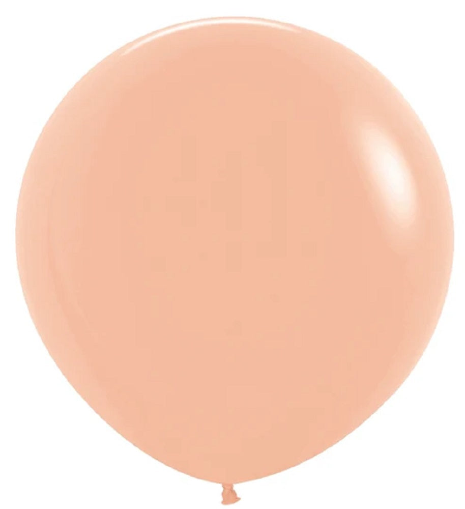 24 inch Sempertex Deluxe Peach Blush Latex Balloons with Helium Weight