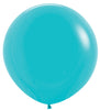 24 inch Sempertex Deluxe Turquoise Blue Latex Balloons with Helium Weight