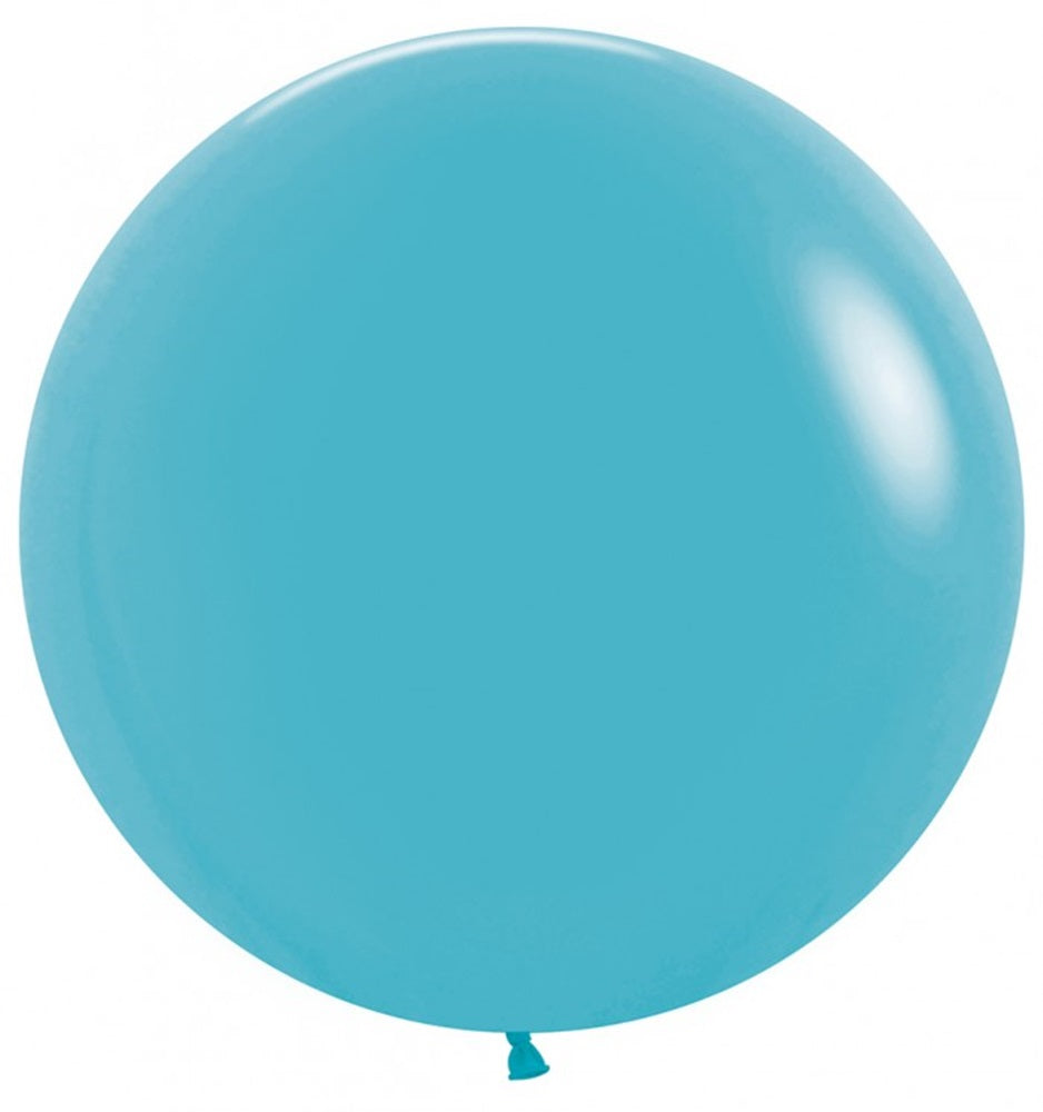 24 inch Sempertex Fashion Caribbean Blue Latex Balloons Helium Weight