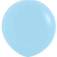 24 inch Sempertex Pastel Matte Blue Latex Balloons with Helium Weight