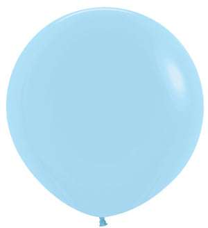 24 inch Sempertex Pastel Matte Blue Latex Balloons with Helium Weight