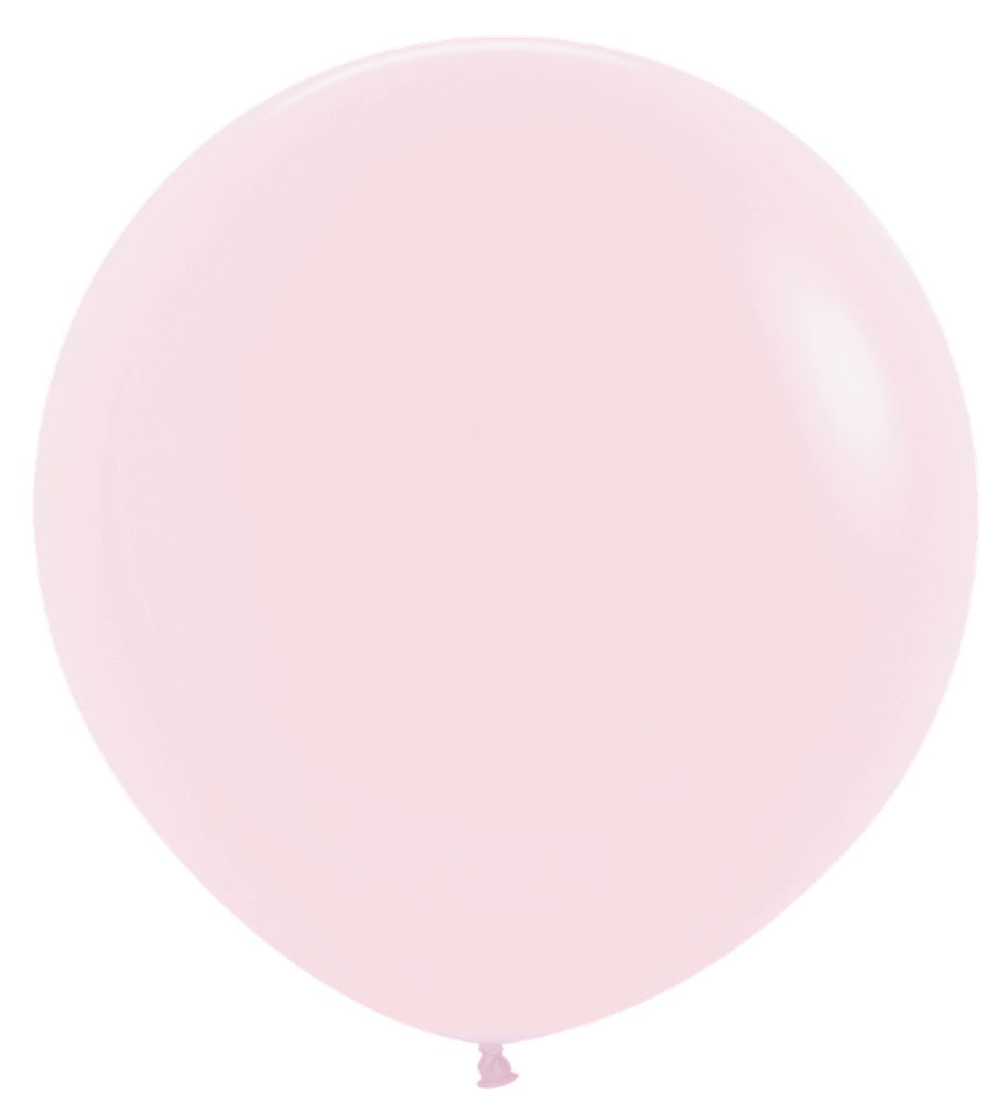 24 inch Pastel Matte Pink Latex Balloons with Helium and Weight