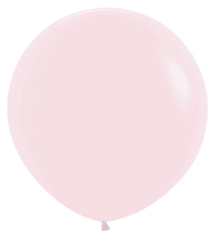 24 inch Pastel Matte Pink Latex Balloons with Helium and Weight