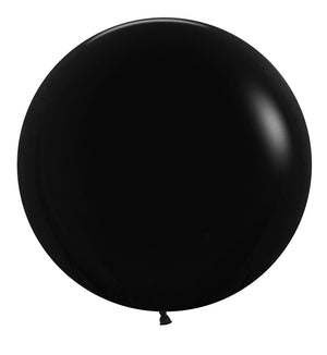 24 inch inch Sempertex Fashion Black Latex Balloons with Helium Weight