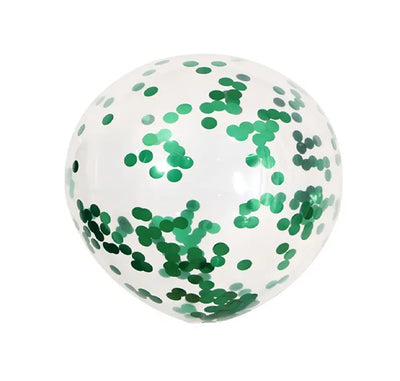 24 nch Round Green Confetti Balloons with Helium Hi Float Weight