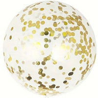 24 inch Round Gold Confetti Balloons with Helium Hi Float Weight