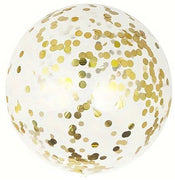 24 inch Round Gold Confetti Balloons with Helium Hi Float Weight