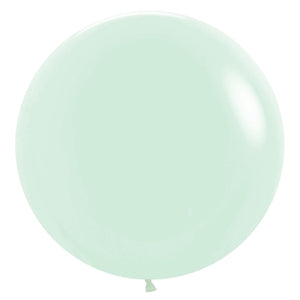 24 inch Sempertex Pastel Matte Green Latex Balloons with Helium and Weight