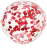 24 inch Red Confetti Round Balloons with Helium and Hi-Float