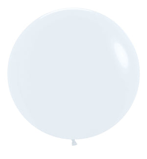 24 inch Sempertex Fashion White Latex Balloons with Helium Weight