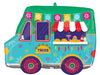 Taco Truck Shape Mexican Fiesta Foil Balloons with Helium and Weight