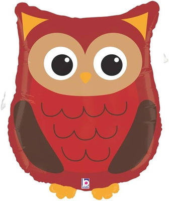 Woodland Critters Owl Shape Foil Balloon with Helium and Weight