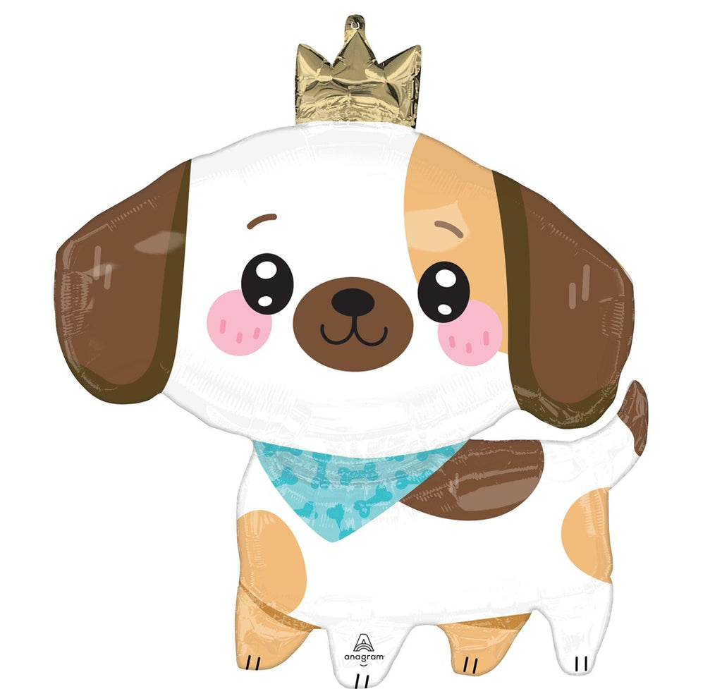 Kawaii Puppy Dog Shape Foil Birthday Balloons with Helium and Weight