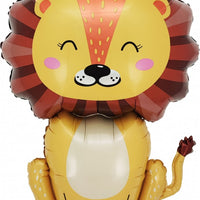 Jungle Lion Shape Birthday Foil Balloons with Helium and Weight