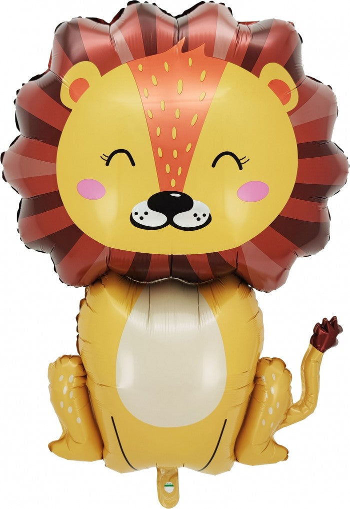 Jungle Lion Shape Birthday Foil Balloons with Helium and Weight