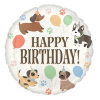 Happy Birthday Puppy Dog Pawsome Balloons with Helium and Weight