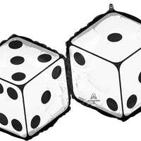 Casino Dice Foil Balloons with Helium and Weight