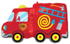 Fire Truck Shape Birthday Foil Balloon with Helium and Weight