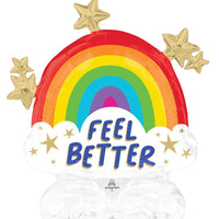 Get Well Feel Better Rainbow Shine Junior Airloonz Balloons AIR FILLED