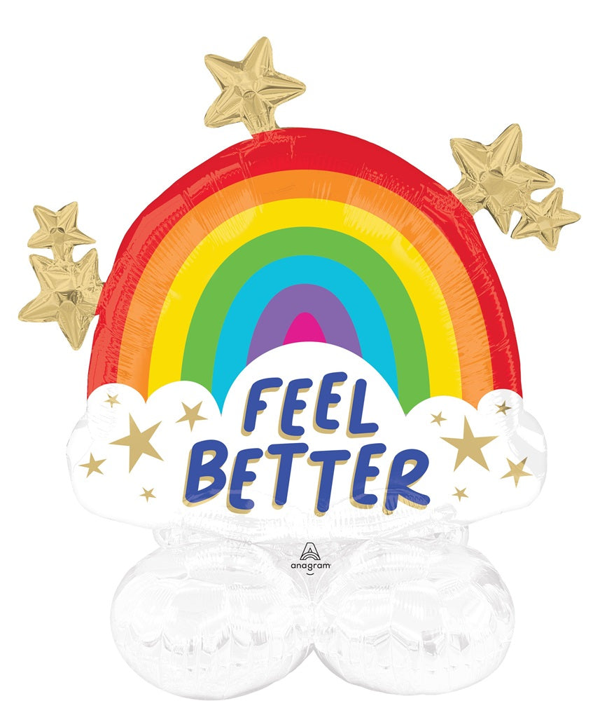 Get Well Feel Better Rainbow Shine Junior Airloonz Balloons AIR FILLED