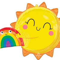 Sending You Sunshine Sun Rainbow Balloons with Helium and Weight