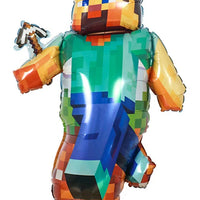 Minecraft Walking Shape Birthday Balloons with Helium and Weight