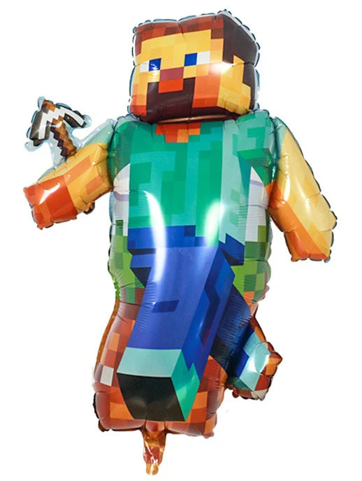 Minecraft Walking Shape Birthday Balloons with Helium and Weight