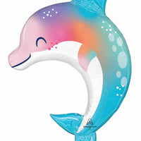 Under the Sea Creatures Dolphin Birthday Balloons with Helium Weight