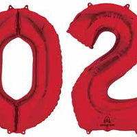 34 inch New Year Red Numbers 2024 Helium Balloons