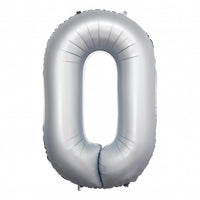 Jumbo White Chrome Number 1 Foil Balloons with Helium and Weight