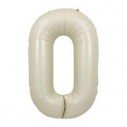 Jumbo Cream Number 0 Balloons with Helium and Weight