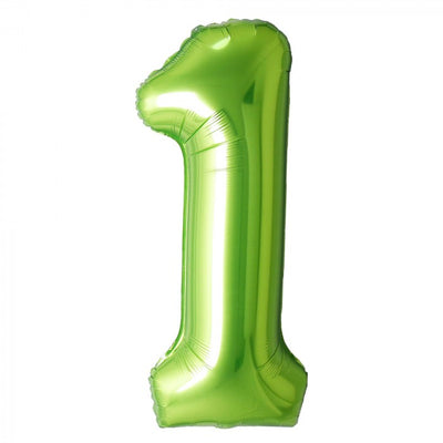 Jumbo Green Number 1 Balloons with Helium and Weight