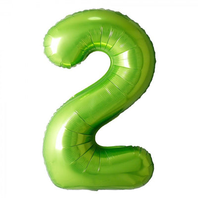 Jumbo Green Number 2 Balloons with Helium and Weight