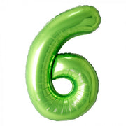 Jumbo Green Number 6 Balloons with Helium and Weight