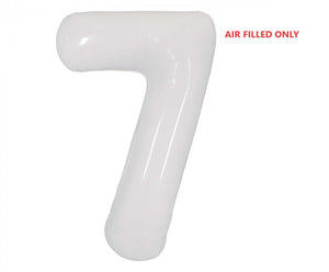 Jumbo White Number 7 Balloons AIR FILLED ONLY