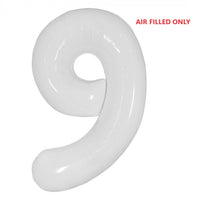 Jumbo White Number 9 Balloons AIR FILLED ONLY