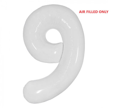 Jumbo White Number 9 Balloons AIR FILLED ONLY