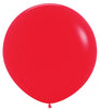 36 inch Solid Colour Sempertex Jumbo Round Red Balloons Helium Weight