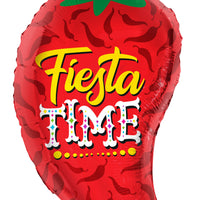 Fiesta Time Red Chili Pepper Balloon with Helium and Weight