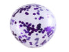 36 Inch Round Purple Confetti Balloons With Helium Hi-float and Weight