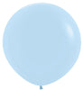 36 inch Sempertex Round Pastel Matte Blue Balloons with Helium Weight