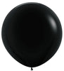36 inch Sempertex Round Black Latex Balloons with Helium and Weight