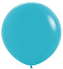 36 inch Sempertex Round Caribbean  Tiffany Blue with Helium and Weight