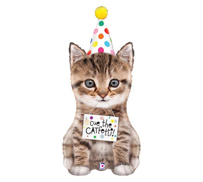 Cute Cat Kitten Cue the Catfetti Birthday Balloons with Helium and Weight