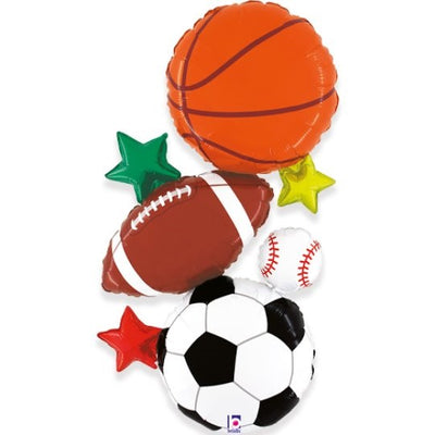 All Sports Stacked Sport Balls Balloon with Helium and Weight