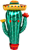 Fiesta Cactus Sombrero Shape Foil Balloons with Helium and Weight