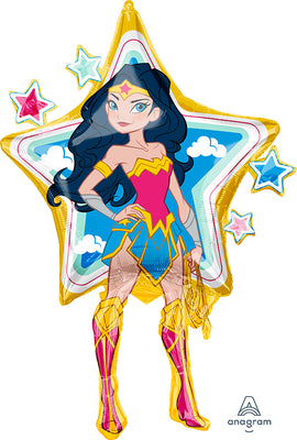 Wonder Woman Shape Balloon with Helium and Weight