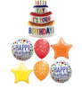 Yay Its Your Birthday Cake Balloons Bouquet with Helium and Weight